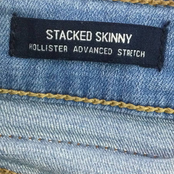 Hollister Men's Light Wash Distressed Stacked Skinny Advanced Stretch Blue 31 - Picture 6 of 16